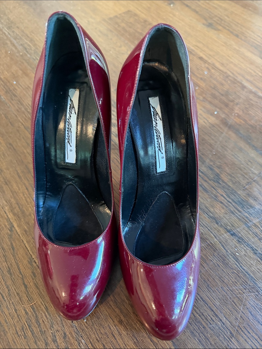 Brian Atwood Wine Red Patent Leather Pointed-Toe Pumps size 37.5